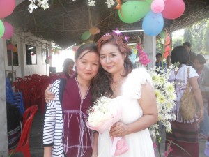 The bride and her little niece (Neh Blu Htoo - first year student)