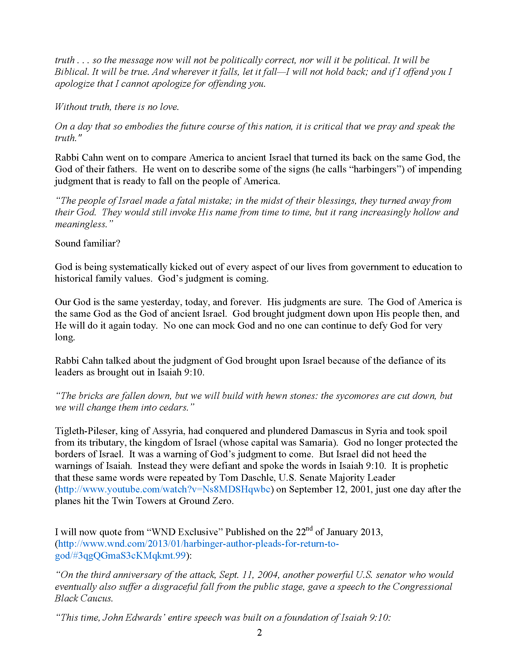 A Second Legacy Letter February 2013