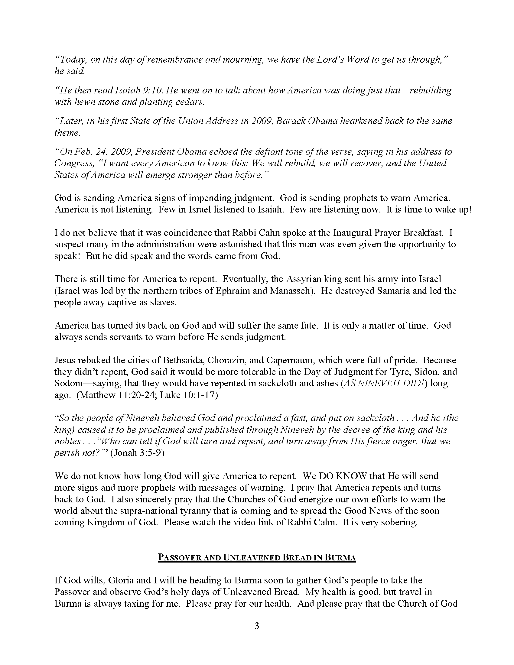 A Second Legacy Letter February 2013